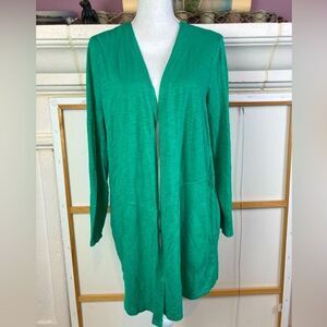 Chico’s Ultimate Tee open Cardigan w/ pockets in St. Patrick’s Green